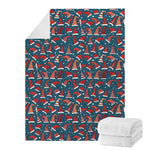 Christmas Santa Hats Pattern Print Blanket