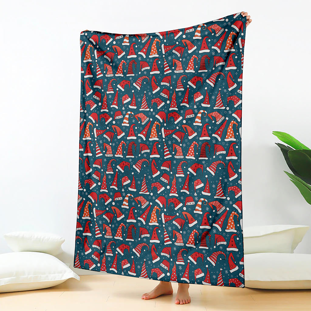 Christmas Santa Hats Pattern Print Blanket