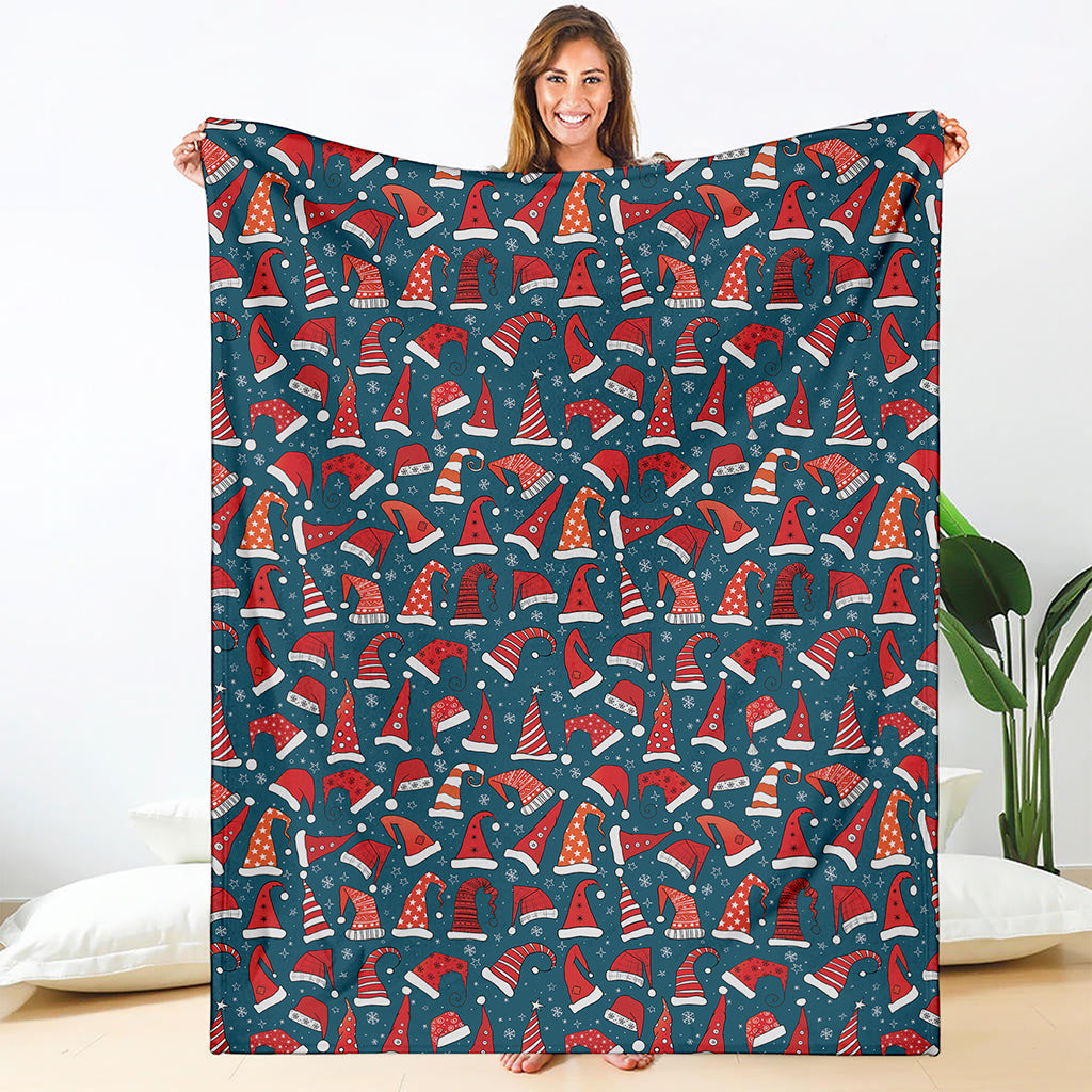Christmas Santa Hats Pattern Print Blanket