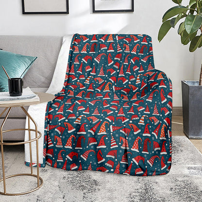 Christmas Santa Hats Pattern Print Blanket