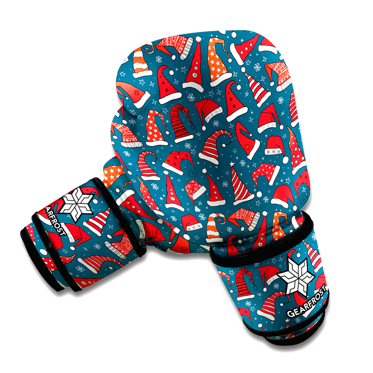 Christmas Santa Hats Pattern Print Boxing Gloves