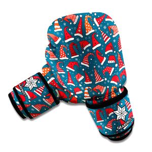 Christmas Santa Hats Pattern Print Boxing Gloves