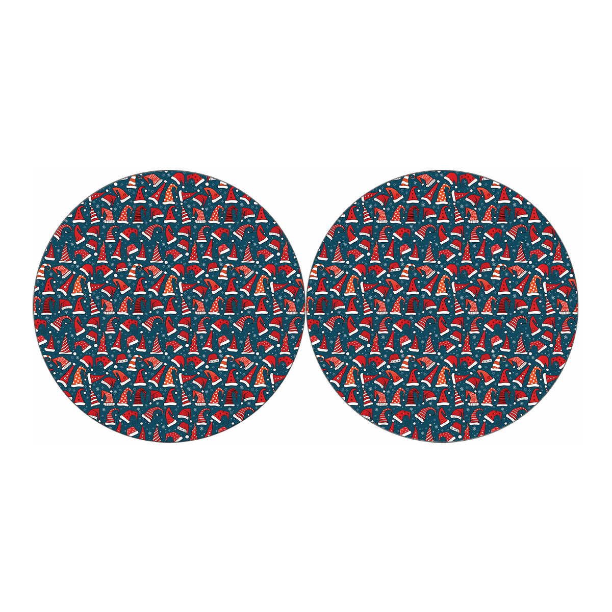 Christmas Santa Hats Pattern Print Car Coasters