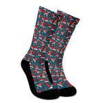 Christmas Santa Hats Pattern Print Crew Socks