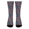 Christmas Santa Hats Pattern Print Crew Socks