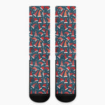 Christmas Santa Hats Pattern Print Crew Socks