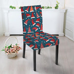 Christmas Santa Hats Pattern Print Dining Chair Slipcover