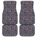 Christmas Santa Hats Pattern Print Front and Back Car Floor Mats