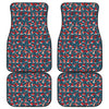 Christmas Santa Hats Pattern Print Front and Back Car Floor Mats