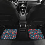 Christmas Santa Hats Pattern Print Front and Back Car Floor Mats