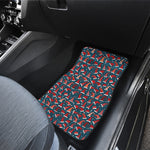 Christmas Santa Hats Pattern Print Front and Back Car Floor Mats