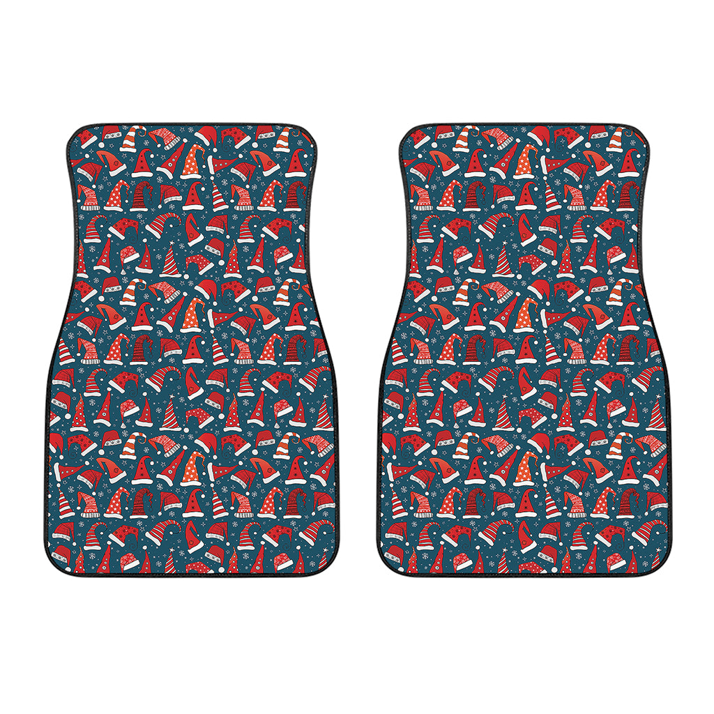 Christmas Santa Hats Pattern Print Front Car Floor Mats