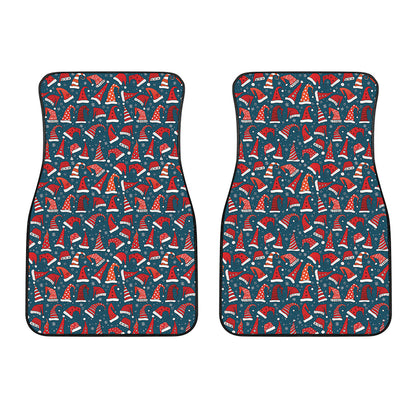 Christmas Santa Hats Pattern Print Front Car Floor Mats