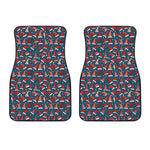 Christmas Santa Hats Pattern Print Front Car Floor Mats