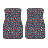 Christmas Santa Hats Pattern Print Front Car Floor Mats