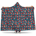 Christmas Santa Hats Pattern Print Hooded Blanket