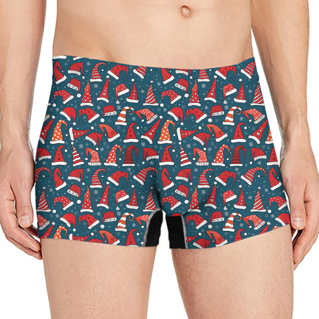 Christmas Santa Hats Pattern Print Men's Boxer Briefs