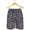 Christmas Santa Hats Pattern Print Men's Shorts