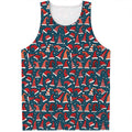 Christmas Santa Hats Pattern Print Men's Tank Top