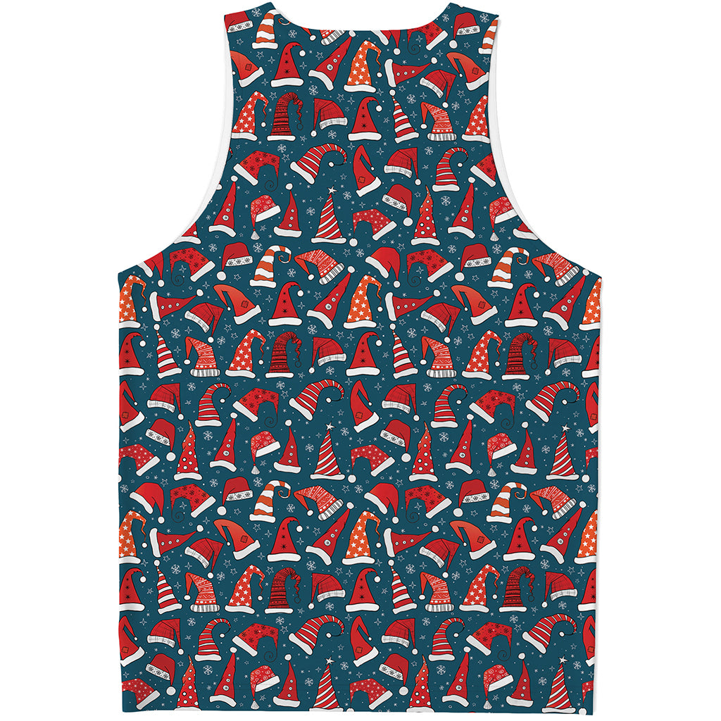 Christmas Santa Hats Pattern Print Men's Tank Top