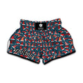 Christmas Santa Hats Pattern Print Muay Thai Boxing Shorts