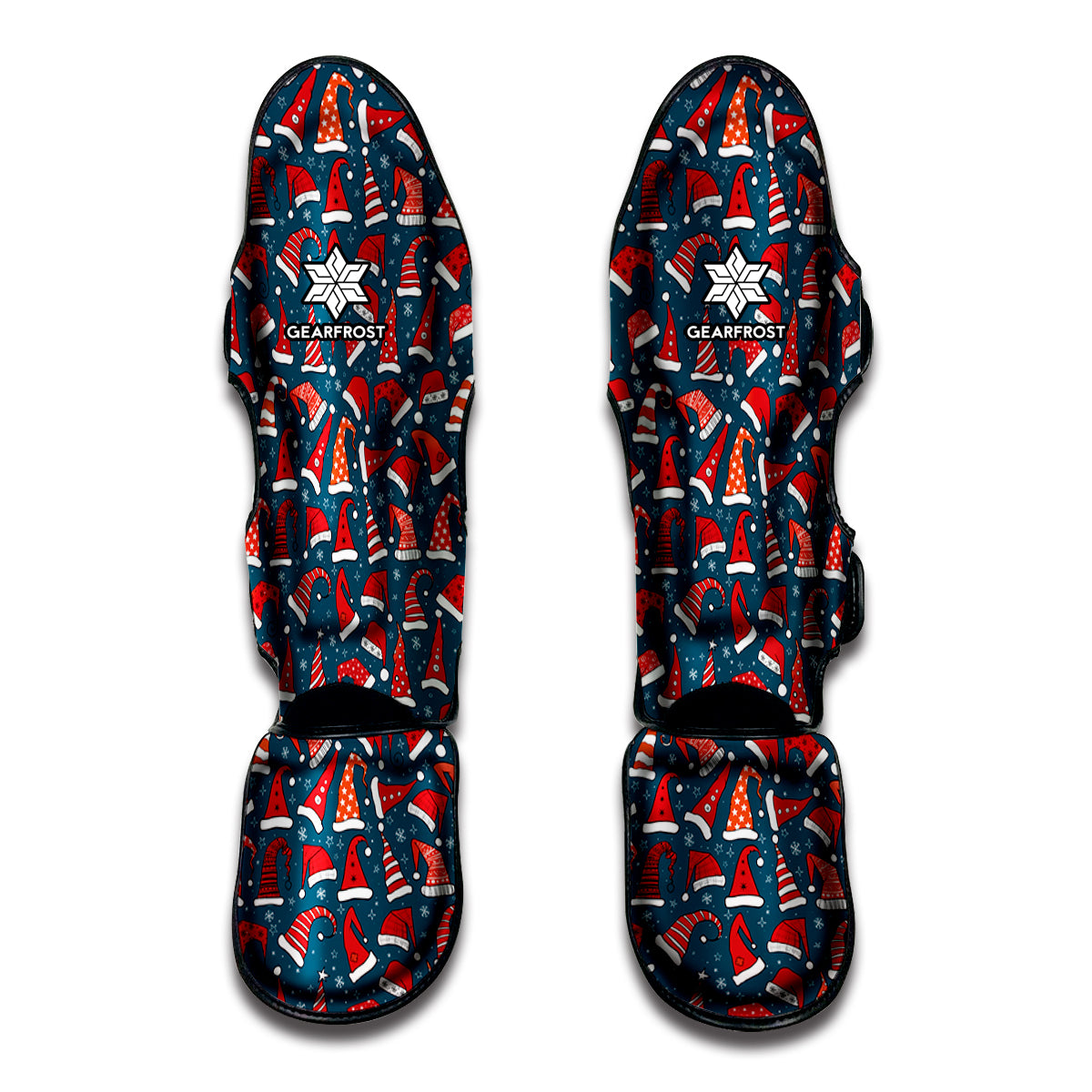 Christmas Santa Hats Pattern Print Muay Thai Shin Guard