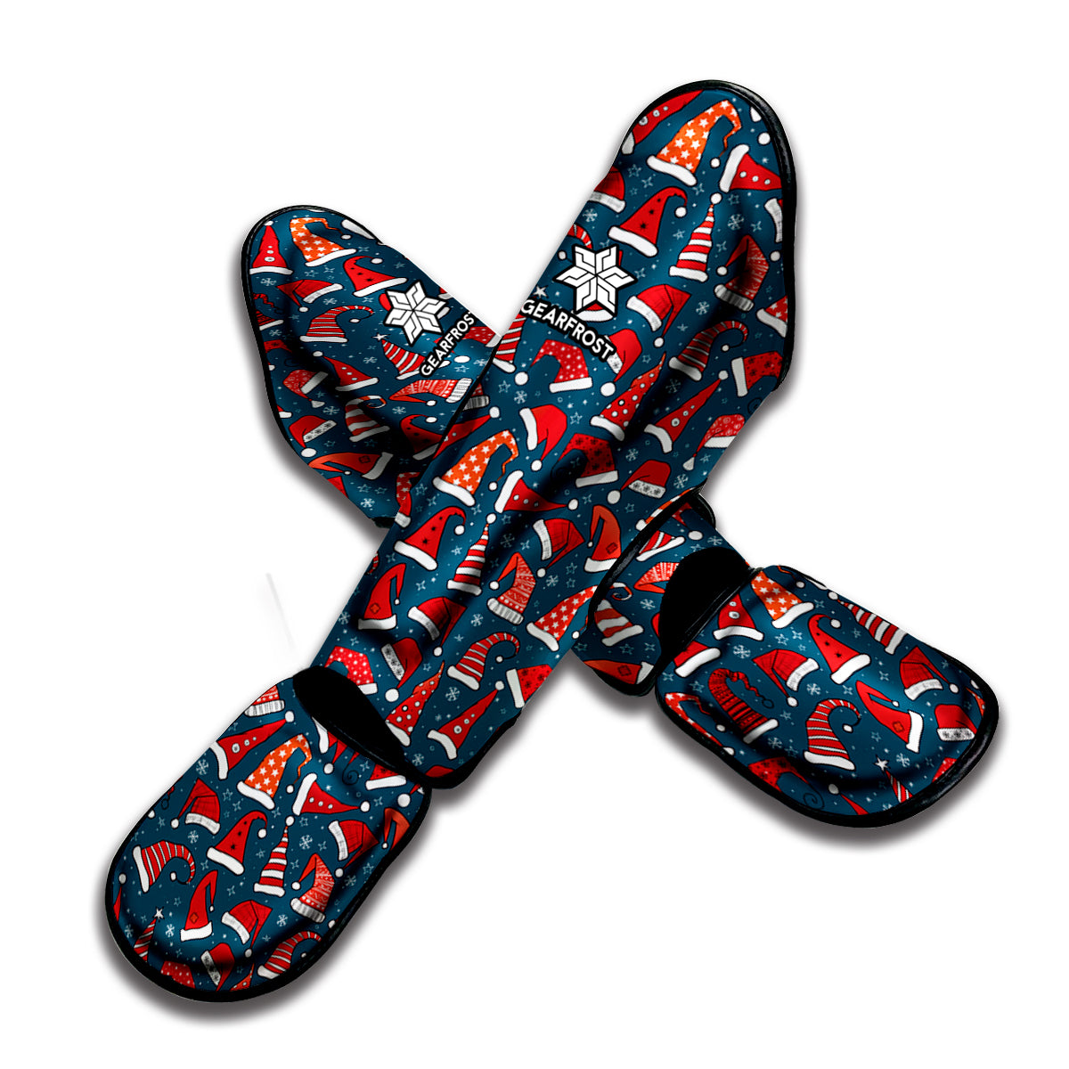 Christmas Santa Hats Pattern Print Muay Thai Shin Guard