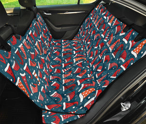 Christmas Santa Hats Pattern Print Pet Car Back Seat Cover