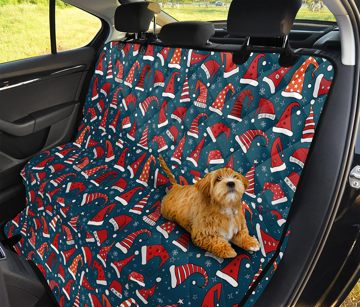 Christmas Santa Hats Pattern Print Pet Car Back Seat Cover