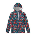 Christmas Santa Hats Pattern Print Pullover Hoodie