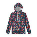 Christmas Santa Hats Pattern Print Pullover Hoodie