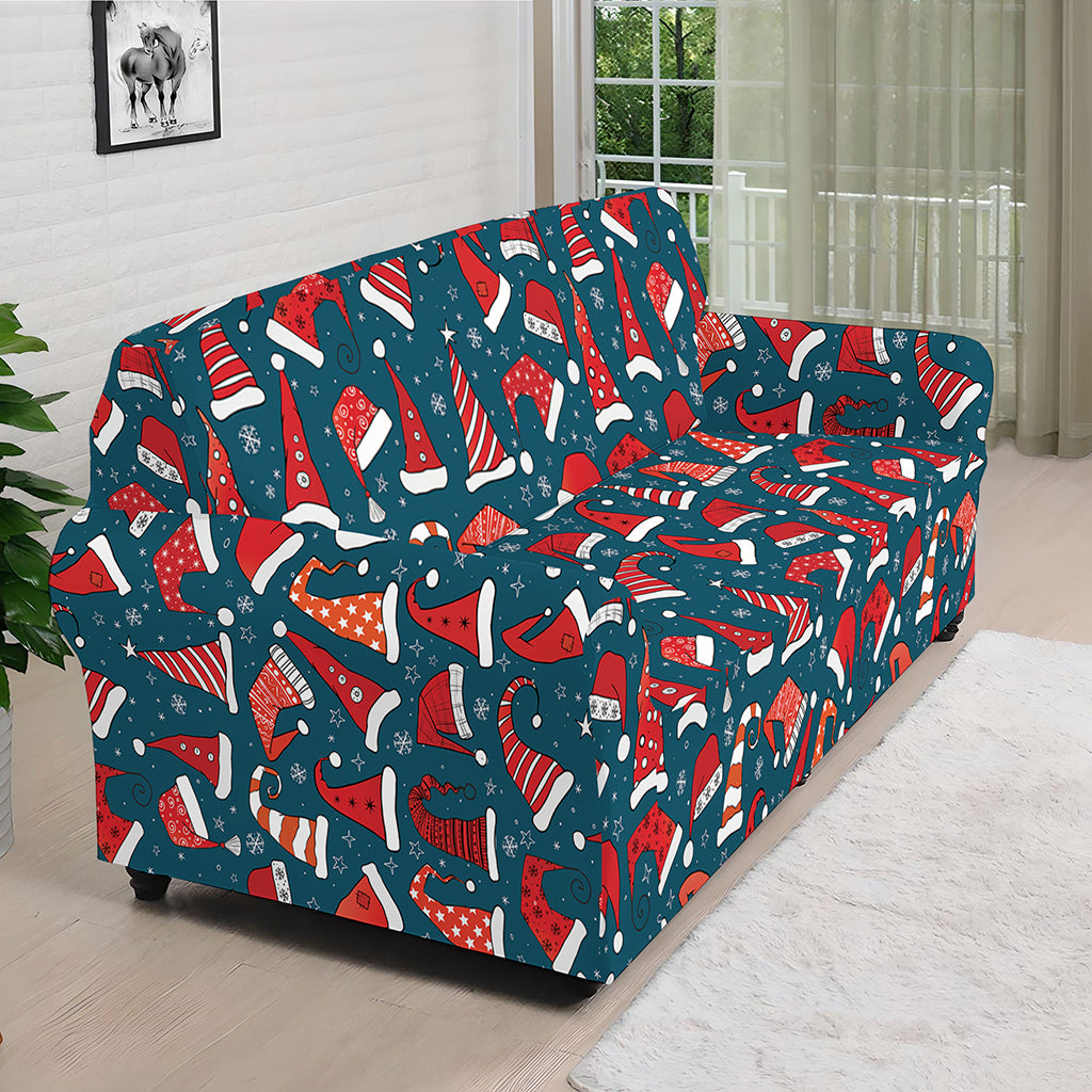 Christmas Santa Hats Pattern Print Sofa Cover
