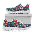 Christmas Santa Hats Pattern Print White Running Shoes