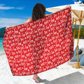 Christmas Santa Laugh Pattern Print Beach Sarong Wrap