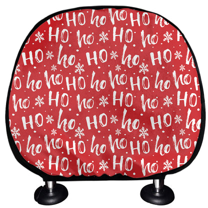 Christmas Santa Laugh Pattern Print Car Headrest Covers