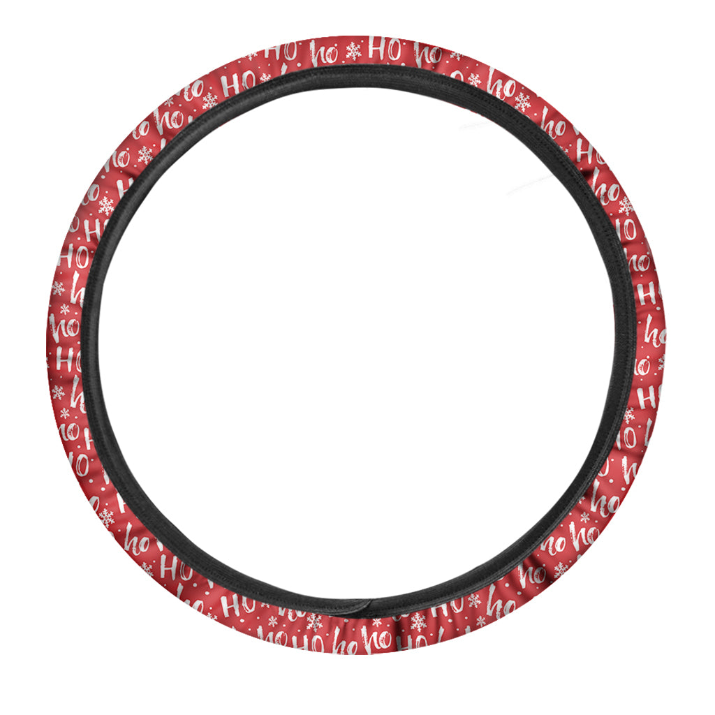 Christmas Santa Laugh Pattern Print Car Steering Wheel Cover