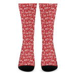 Christmas Santa Laugh Pattern Print Crew Socks