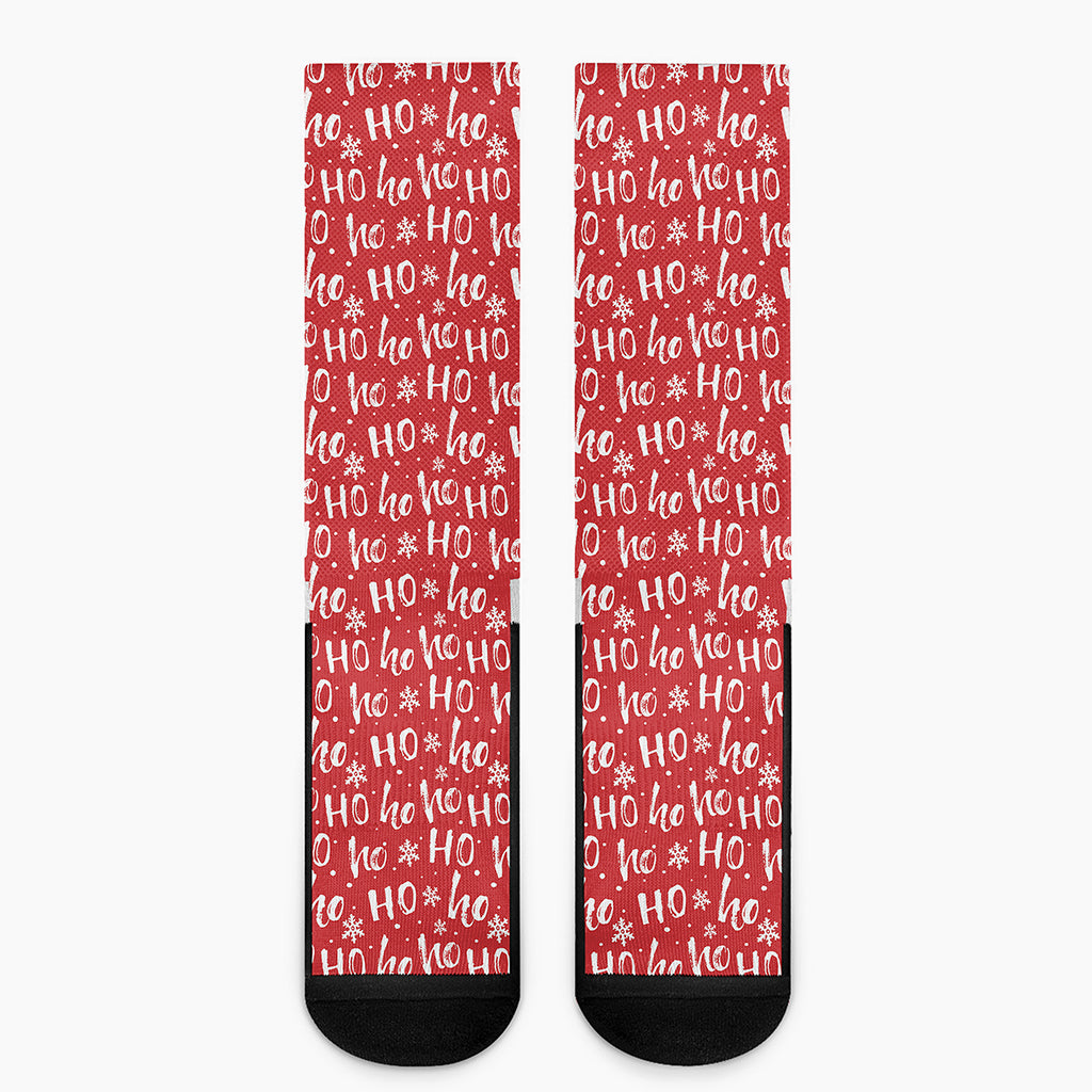 Christmas Santa Laugh Pattern Print Crew Socks