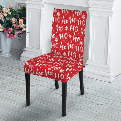 Christmas Santa Laugh Pattern Print Dining Chair Slipcover