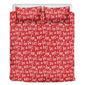 Christmas Santa Laugh Pattern Print Duvet Cover Bedding Set