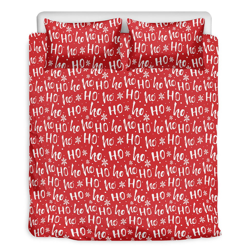 Christmas Santa Laugh Pattern Print Duvet Cover Bedding Set