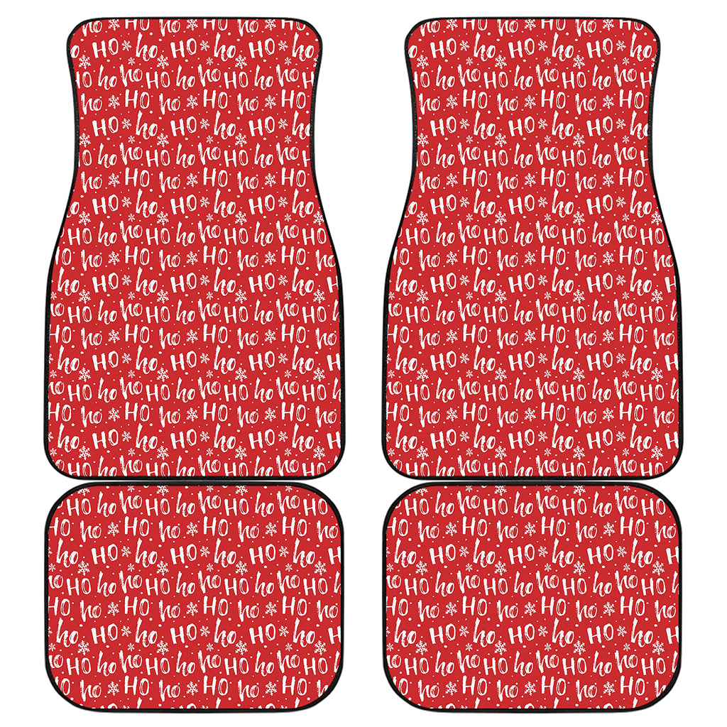 Christmas Santa Laugh Pattern Print Front and Back Car Floor Mats