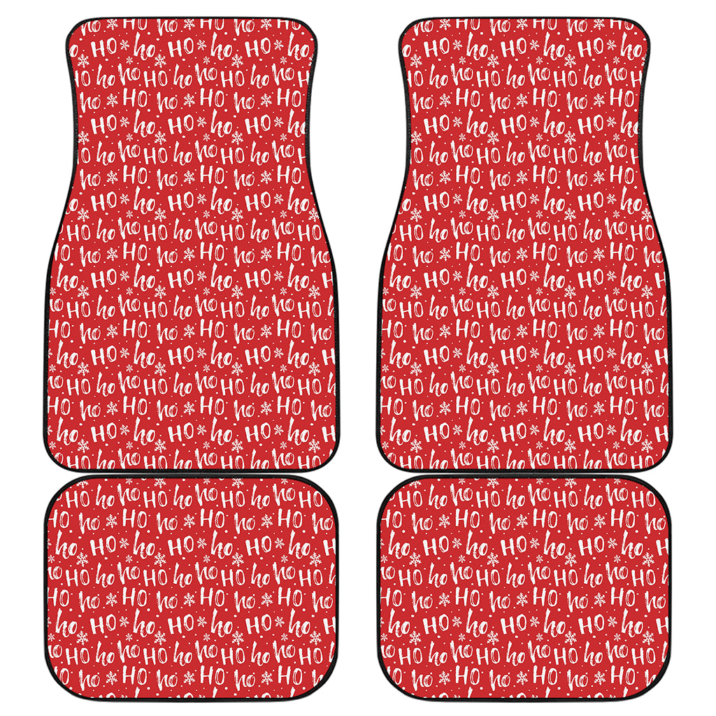 Christmas Santa Laugh Pattern Print Front and Back Car Floor Mats