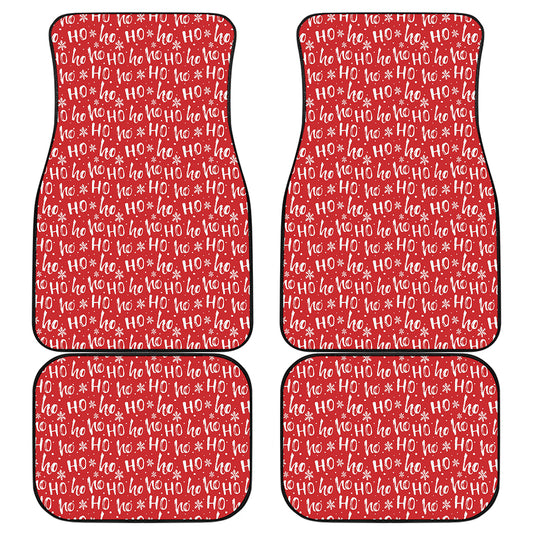 Christmas Santa Laugh Pattern Print Front and Back Car Floor Mats