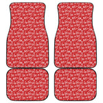 Christmas Santa Laugh Pattern Print Front and Back Car Floor Mats