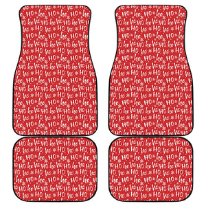 Christmas Santa Laugh Pattern Print Front and Back Car Floor Mats