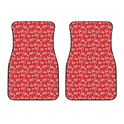 Christmas Santa Laugh Pattern Print Front Car Floor Mats