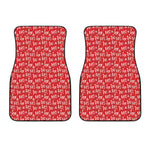 Christmas Santa Laugh Pattern Print Front Car Floor Mats