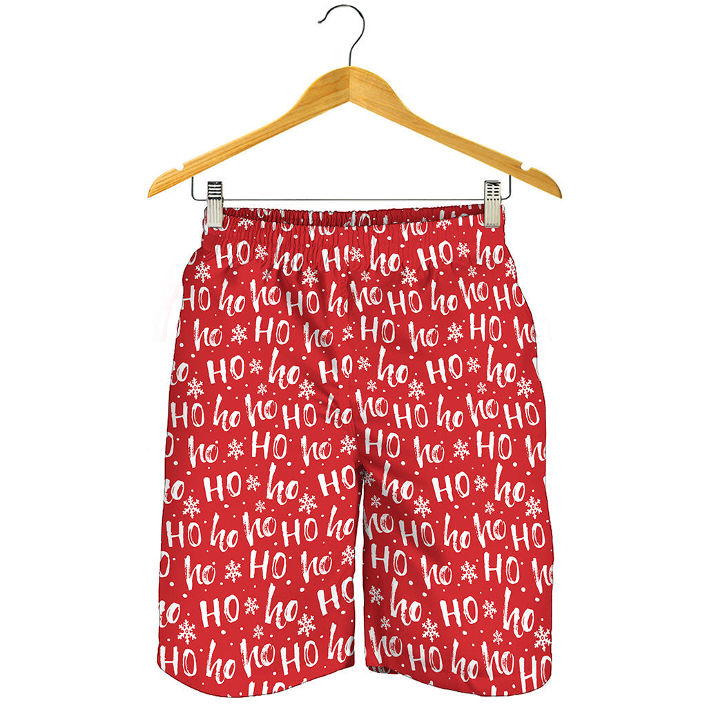 Christmas Santa Laugh Pattern Print Men's Shorts