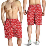 Christmas Santa Laugh Pattern Print Men's Shorts